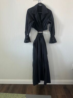 Jonathan Simkhai Black Maxi Dress with Center Ring Detail